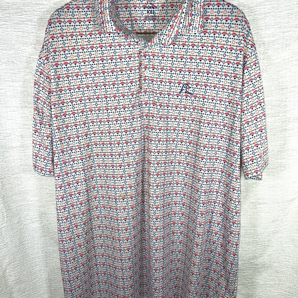 Rhoback Red and Blue Patterned Polo Shirt